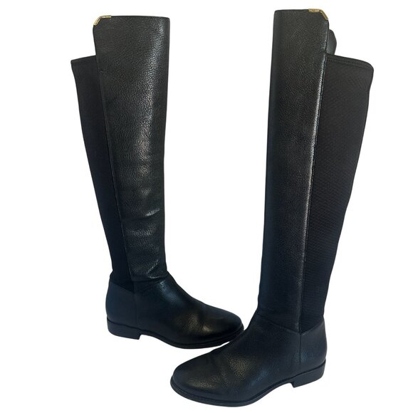 Cole Haan Shoes - Cole Haan Dutchess Tall Leather Over-The-Knee Black Biker Riding Boots Size 7